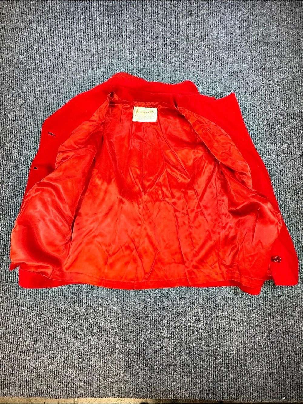 Pendleton Red Wool Pea Coat - Picture 11 of 11